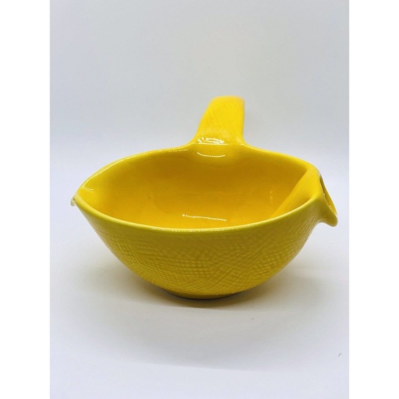 Vtg 1950's MCM Cardinal China Co USA Art Pottery Yellow Lemon Shaped Pourer - Picture 1 of 10